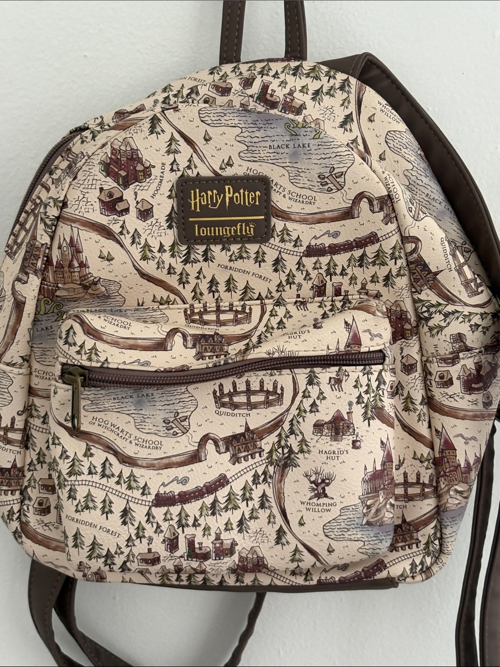 Loungefly Harry Potter Hogwarts school grounds map print mini backpack